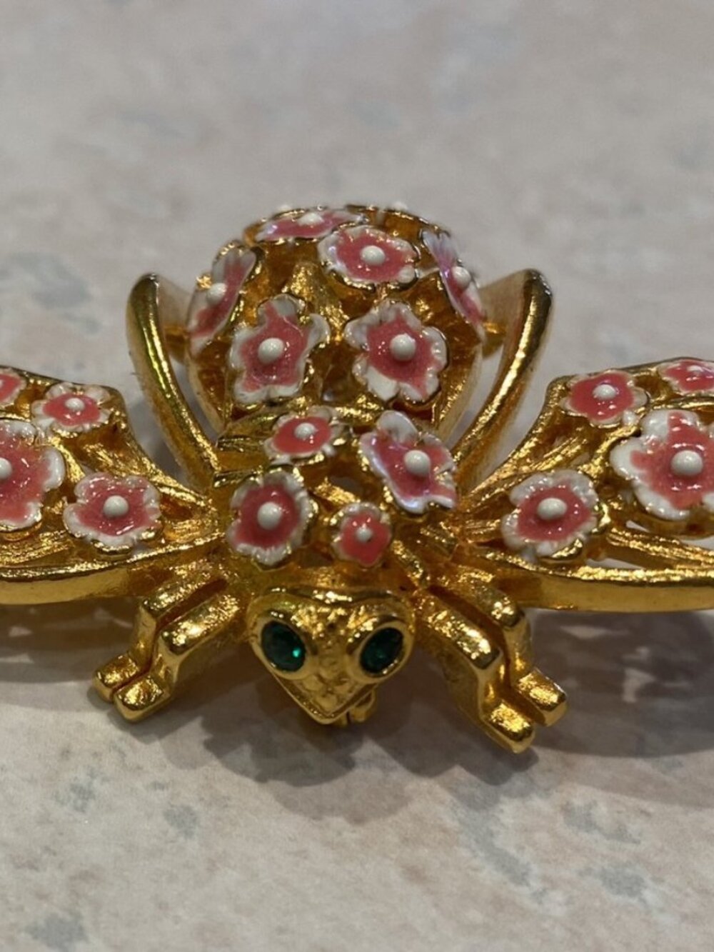 New-Joan Rivers large Cherry Blossom Bee pin